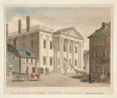 Bank of the United States, in Third Street Philadelphia by William Russell Birch