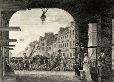 The funeral procession of George Washington along High Street in Philadelphia by William Russell Birch