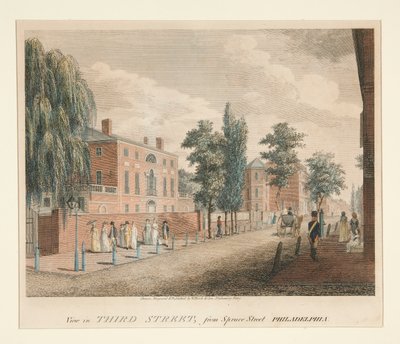 View in Third Street, from Spruce Street Philadelphia by William Russell Birch