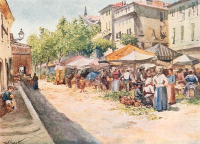 The Vegetable Market, Nice, looking West by William Scott