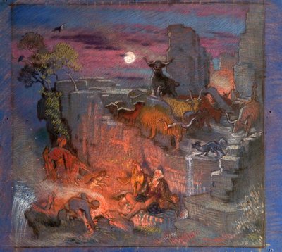 Study for Highland Raiders, c.1918 by William Shackleton