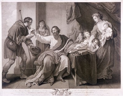 Alfred the Great dividing his loaf with the pilgrim by William Sharpe