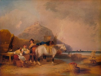 Coast Scene, with Figures and Horses by William Shayer