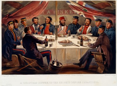 A Christmas Dinner on the Heights before Sevastopol, 1855 by William Crimea Simpson