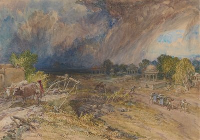 Dust Storm Coming On, near Jeypore, Rajpootana by William Simpson