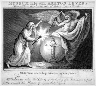 Ticket for the Leverian Museum, Albion Place, Southwark, London by William Skelton