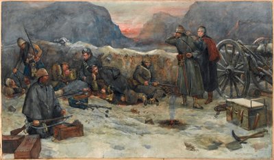 The Gordon Highlanders: Daybreak in the trenches by William Skeoch Cumming