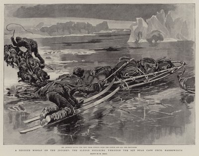 A Serious Mishap on the Journey, the Sledge breaking through the Ice near Cape Cecil Harmsworth by William Small