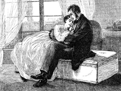 Illustration Depicting the Acceptance of a Proposal for Marriage by William Small