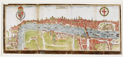 View of London from the south, showing the River Thames, London Bridge and the Tower by William Smith