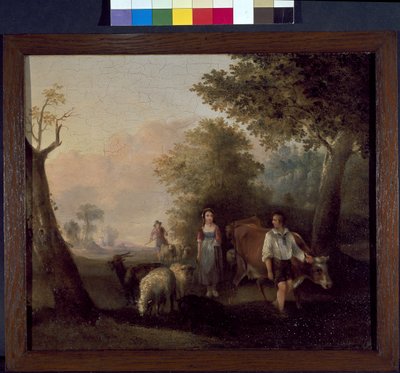 Landscape with Cattle and Sheep by William Snr. (follower of) Shayer