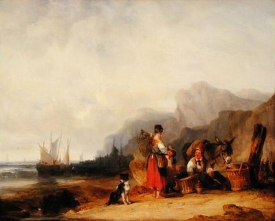 The Prawn Fishers, c.1835 by William Snr. Shayer