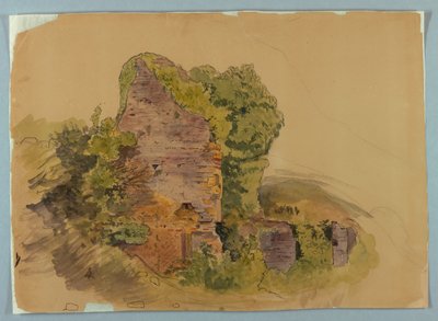 Tower Base, Sketch of Ruins in Forest by William Stanley Haseltine