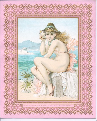 Bathing Beauty at a Beach Holding a Shell to Her Ear, c.1881 by William Stephen Coleman