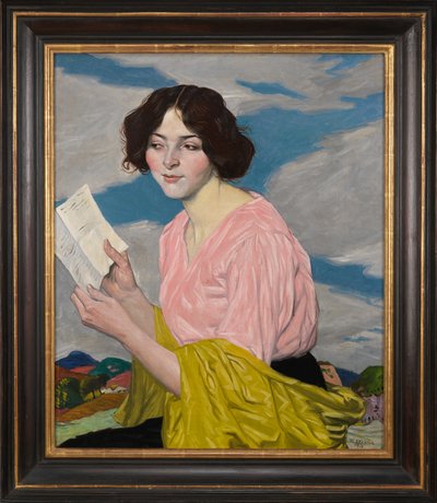 The Love Letter (Portrait of Dora Labbette) c.1918 by William Strang