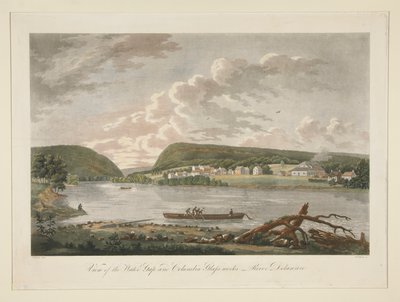View of the Water Gap and Columbian Glassworks, River Delaware by William Strickland