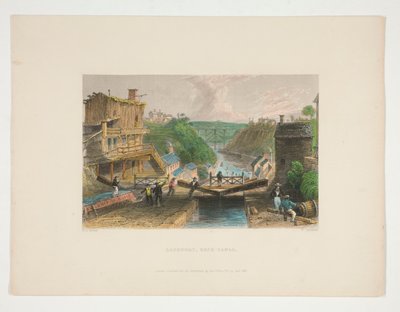 Lockport, Erie Canal, illustration for Nathaniel Parker Willis by William Tombleson
