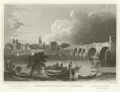 The Moselle Bridge at Coblentz by William Tombleson