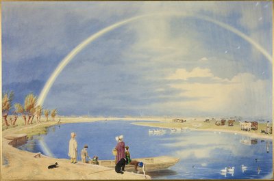 An April Shower: A View from Binsey Ferry Near Oxford, Looking Towards Port Meadow and Godstow by Joseph Mallord William Turner
