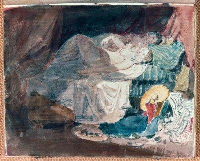 Nude Girl and a Companion on a Bed by Joseph Mallord William Turner