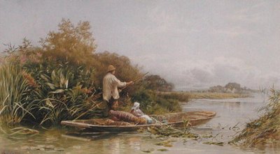 Eel Trappers on the Thames, c.1870 by William W. Gosling