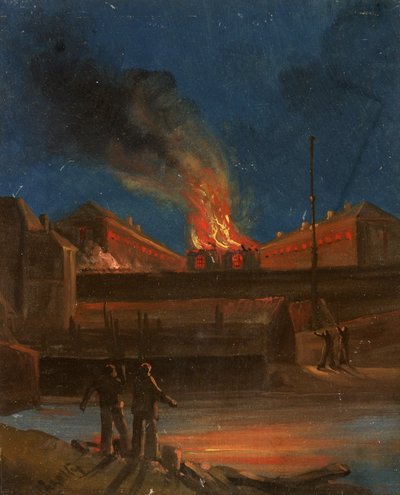 Bristol Riots: The Gaol Burning, c.1831 by William W. Wheatley