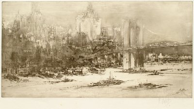 Brooklyn Bridge, New York (large plate) by William Walcot