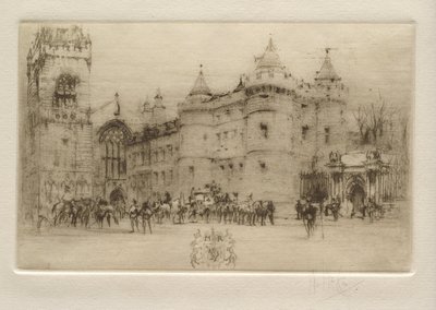 Holyrood Palace, Edinburgh (Queen Mary Stuart Leaving Holyrood Palace) by William Walcot