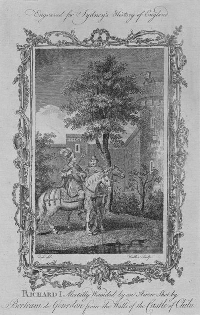 Richard I mortally wounded by an Arrow shot by Bertram de Gourdon from the Walls of the Castle by William Walker