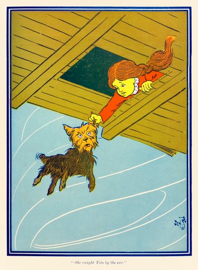 “She caught Toto by the ear.” from ‘The Wonderful Wizard of Oz’ by L. Frank Baum by William Wallace Denslow
