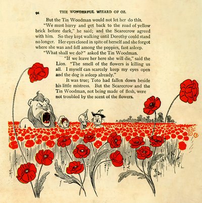 The Wonderful Wizard of Oz - Chapter VIII: The Deadly Poppy Field - Illustration by William Wallace Denslow by William Wallace Denslow