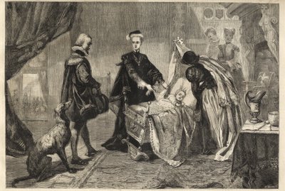 Queen Mary Quitting Stirling Castle - Marie Stuart in Front of the Cradle of Her Son by William Ward