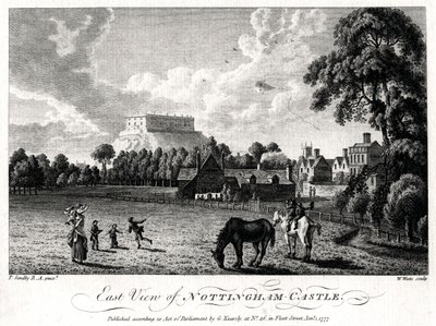 East view of Nottingham Castle, Nottinghamshire, 1777 by William Watts