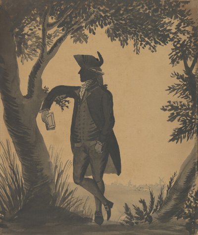Young Man Leaning Against a Tree With a Book by William Wellings