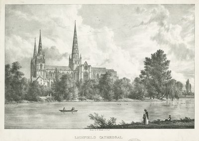 Lichfield Cathedral - South View by William Westall