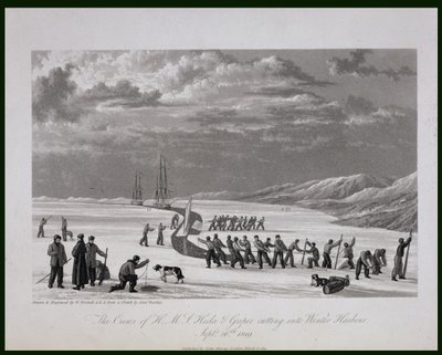 The Crews of H.M.S. Hecla and Griper Cutting into Winter Harbour, September 26th 1819, from 