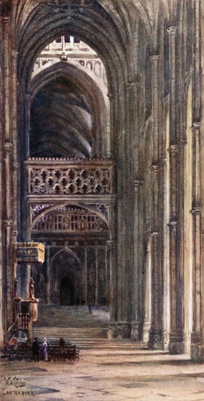 Canterbury, Interior of the Nave by William Wiehe Collins