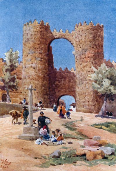 Gateway at Avila, Puerta de San Vicente by William Wiehe Collins