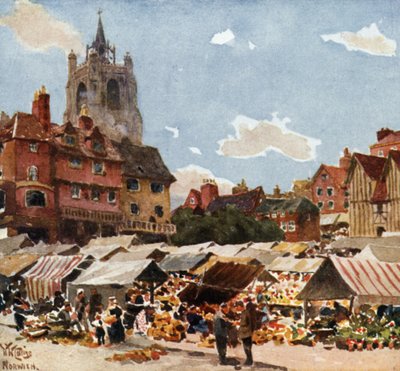 Norwich, the Market Place by William Wiehe Collins
