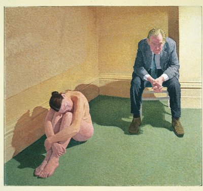 Two Figures in the Corner of a Room by William Wilkins
