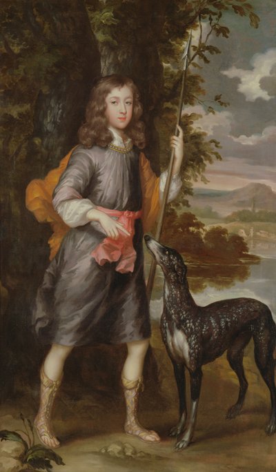 A Boy with a Spear and a Hound, c.1685 by William Wissing or Wissmig