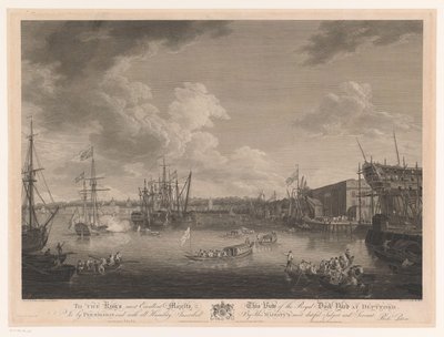 View of the Royal Dockyard at Deptford by William Woollett