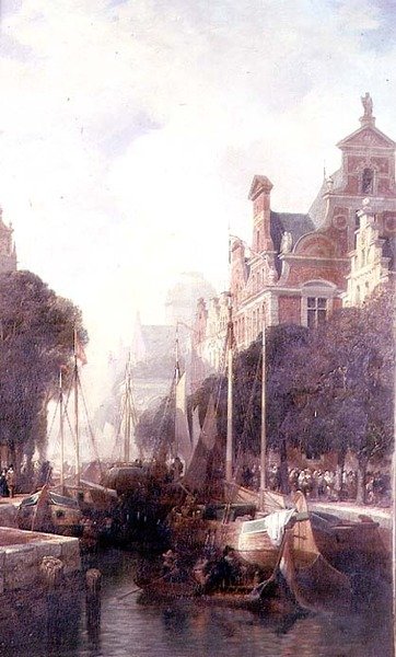 A View of a Canal in Rotterdam by William Wyld