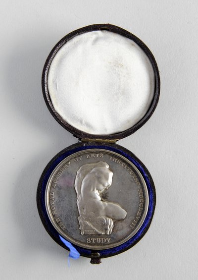 R.A. medal awarded to George Frampton 10.12.1884 for the best model of a figure by William Wyon