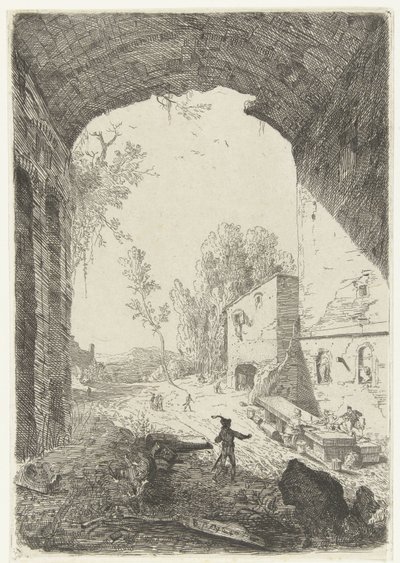 Inn near the Grotta della Ninfa Egeria by William Young Ottley