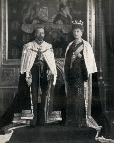 King George V and Queen Mary at Their First Opening of Parliament, 6 February 1911 by William and Daniel Downey