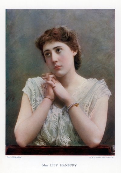 Lily Hanbury, English stage actress, 1901 by William and Daniel Downey