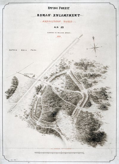 Roman Encampment in Epping Forest, Essex by William d