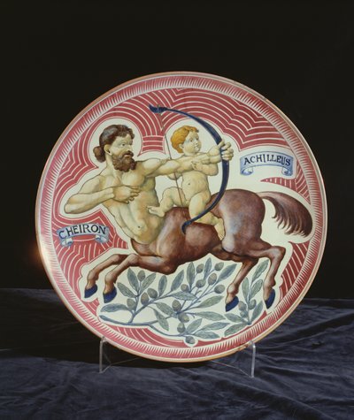 Charger depicting Cheiron and Achilleus by William de Morgan