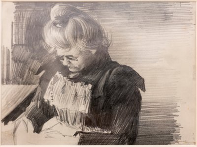 A Woman Sewing by William van Strydonck